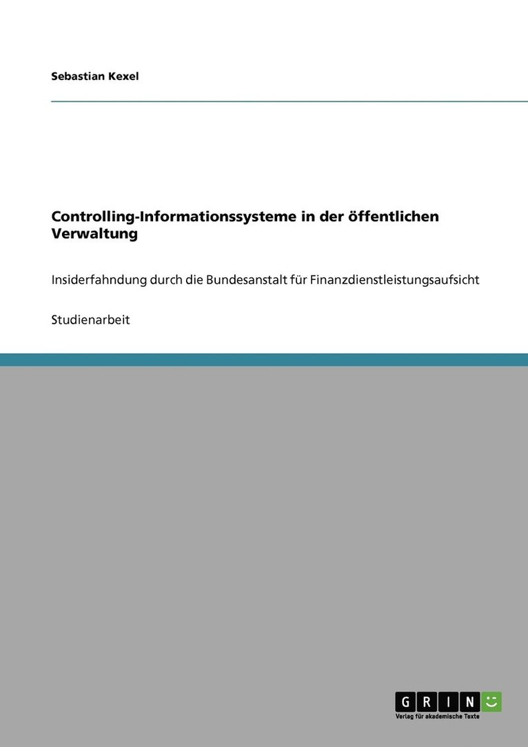 Controlling-Informationssysteme in der öffentlichen Verwaltung 1