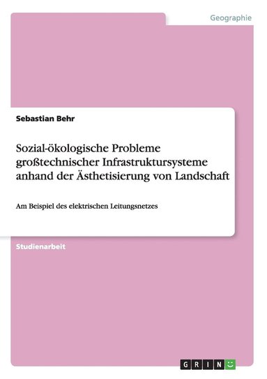 bokomslag Sozial-kologische Probleme grotechnischer Infrastruktursysteme anhand der sthetisierung von Landschaft