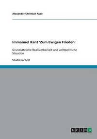bokomslag Immanuel Kant 'Zum Ewigen Frieden'