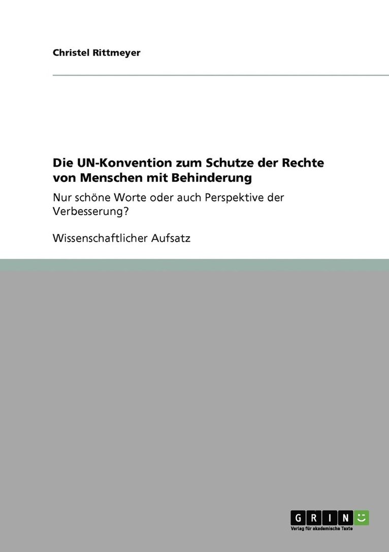 UN-Konvention zum Schutze der Rechte von Menschen mit Behinderung