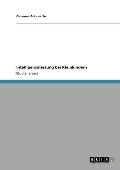 bokomslag Intelligenzmessung Bei Kleinkindern