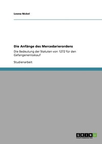 bokomslag Anfänge des Mercedarierordens
