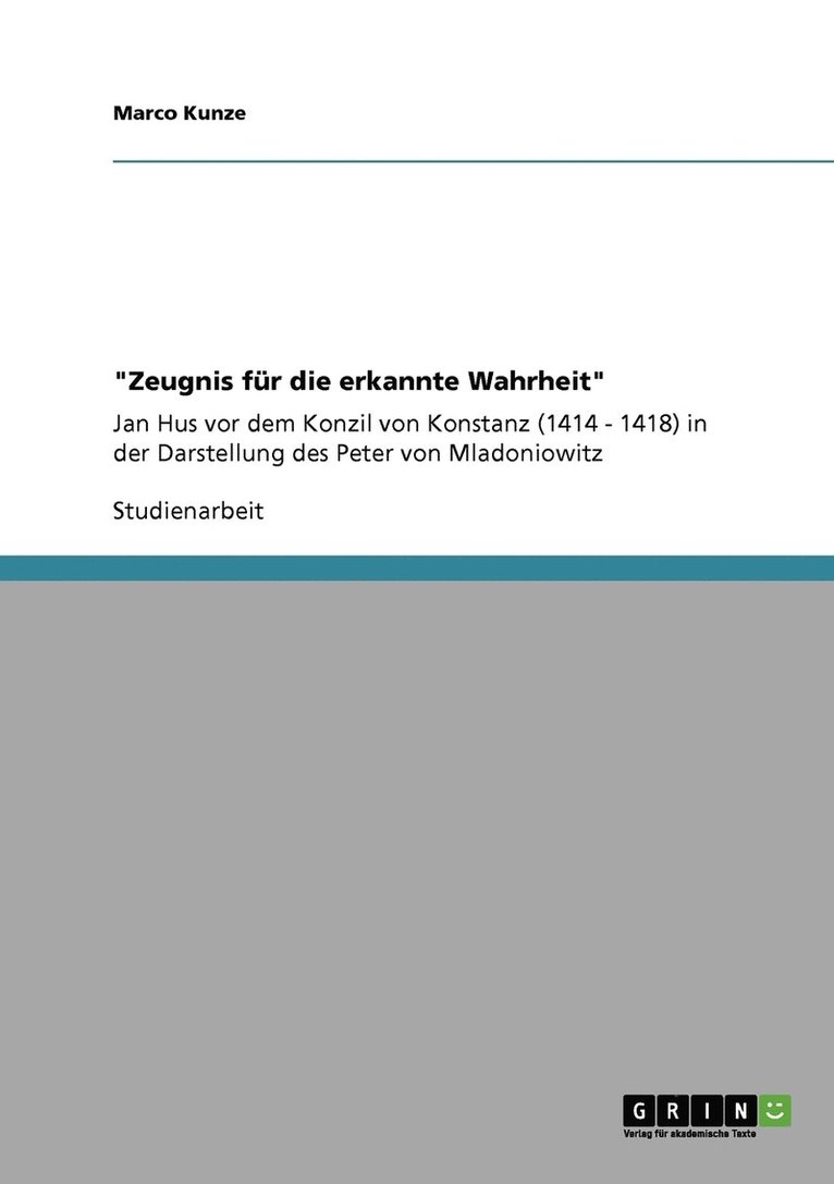 "Zeugnis für die erkannte Wahrheit" 1