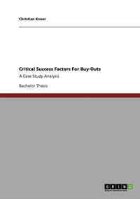 bokomslag Critical Success Factors For Buy-Outs