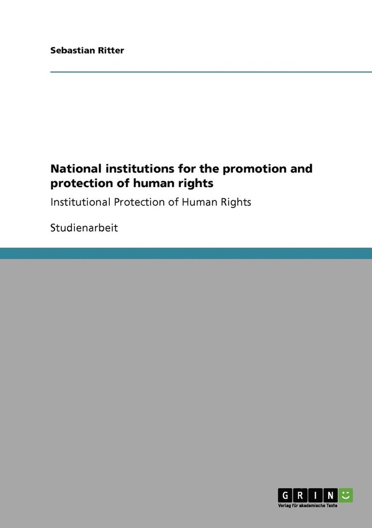 Sebastian Ritter - National institutions for the promotion and protection of human rights, Häftad