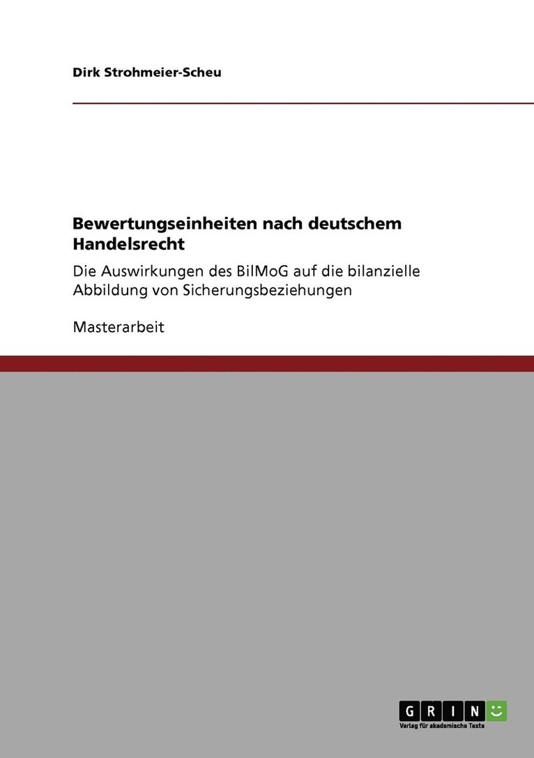 Bewertungseinheiten nach deutschem Handelsrecht 1