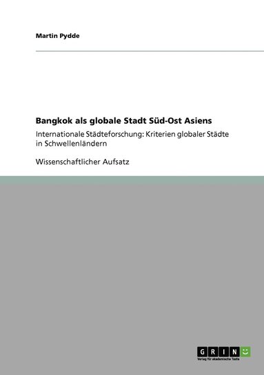 bokomslag Bangkok als globale Stadt Sd-Ost Asiens