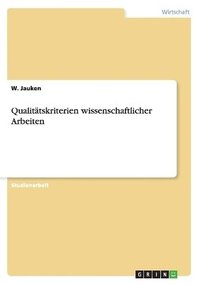 bokomslag Qualittskriterien wissenschaftlicher Arbeiten