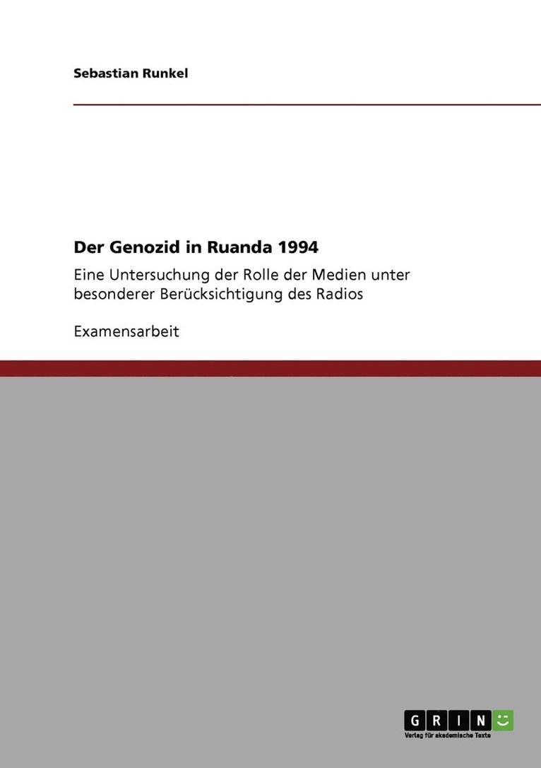 Sebastian Runkel - Genozid in Ruanda 1994, Häftad