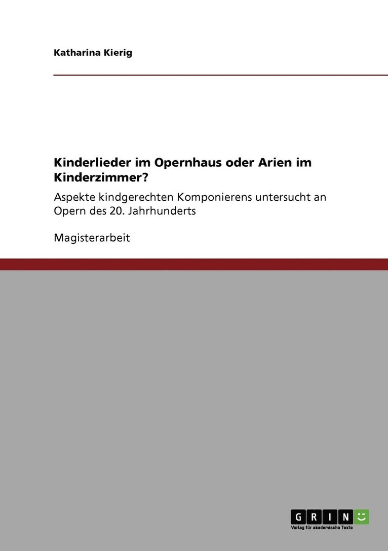 Kinderlieder im Opernhaus oder Arien im Kinderzimmer? 1