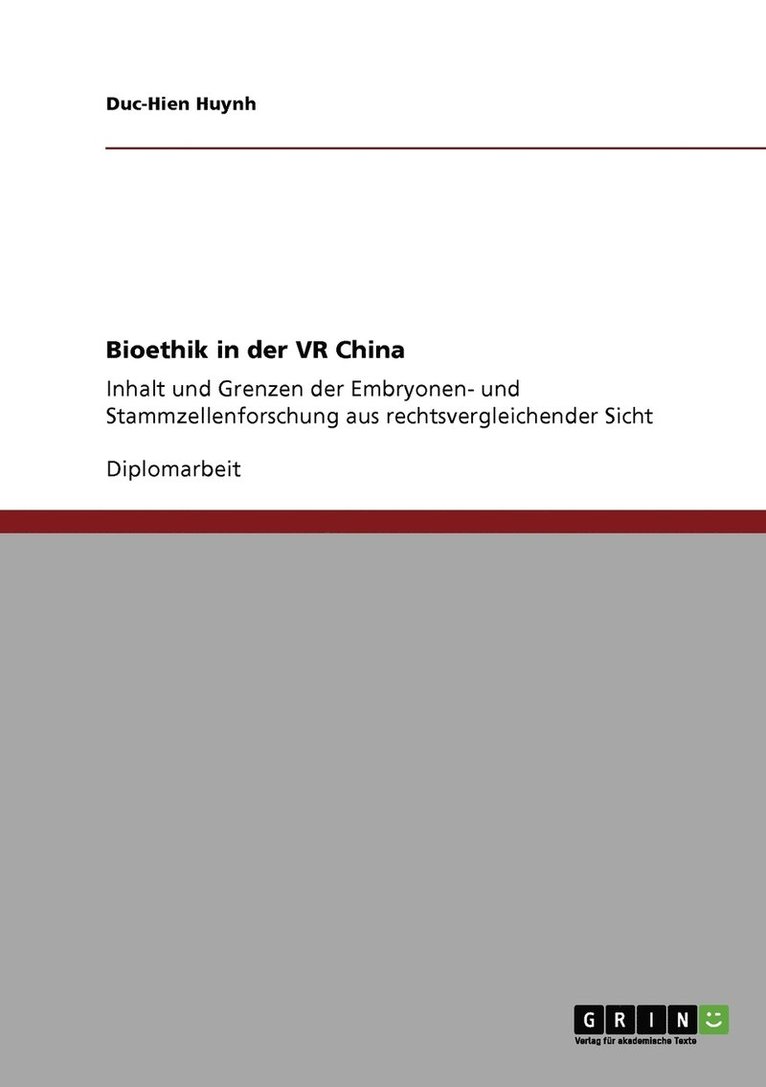 Bioethik in der VR China 1