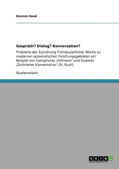 bokomslag Gesprach? Dialog? Konversation?