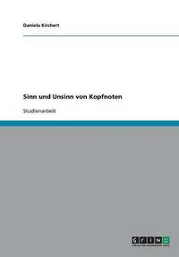 bokomslag Sinn und Unsinn von Kopfnoten