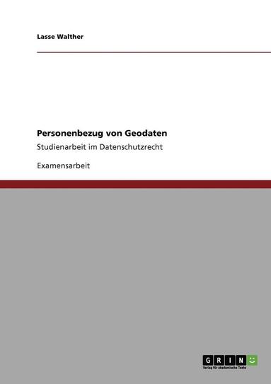 bokomslag Personenbezug von Geodaten