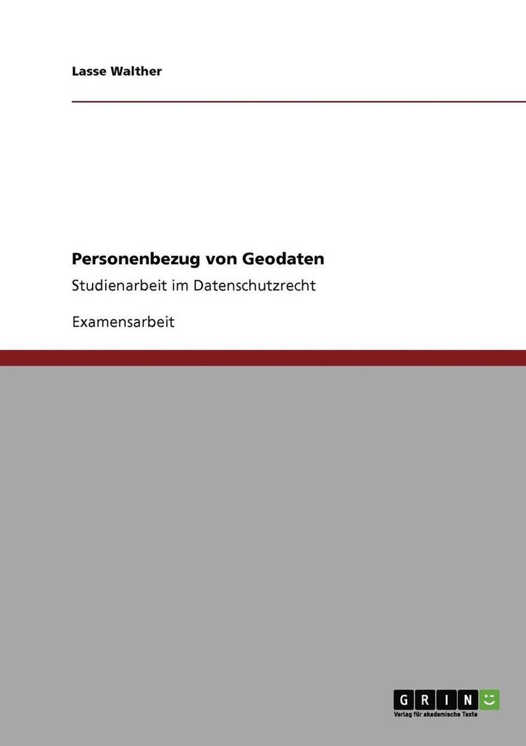 Personenbezug von Geodaten 1