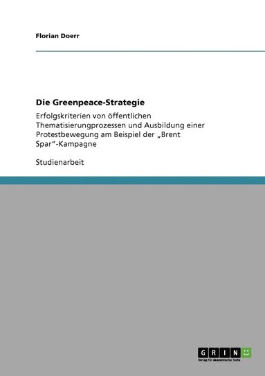 bokomslag Die Greenpeace-Strategie