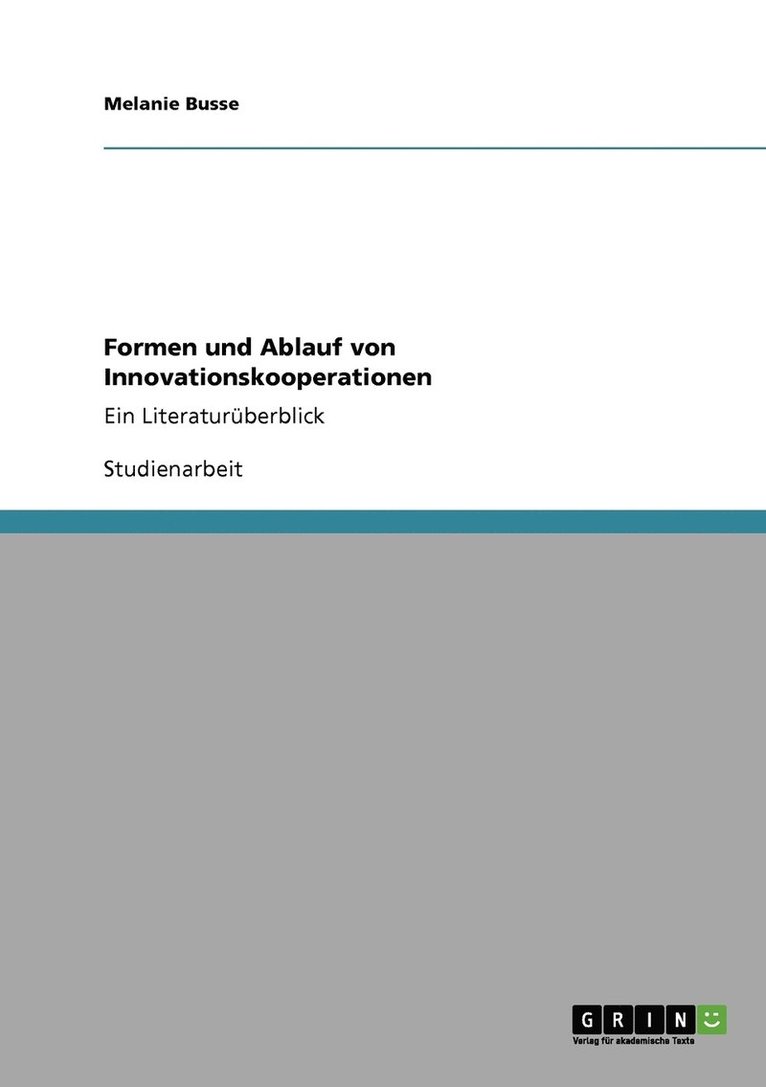 Formen und Ablauf von Innovationskooperationen 1