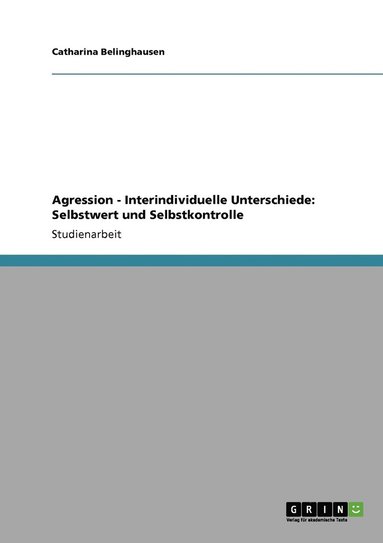 bokomslag Agression - Interindividuelle Unterschiede