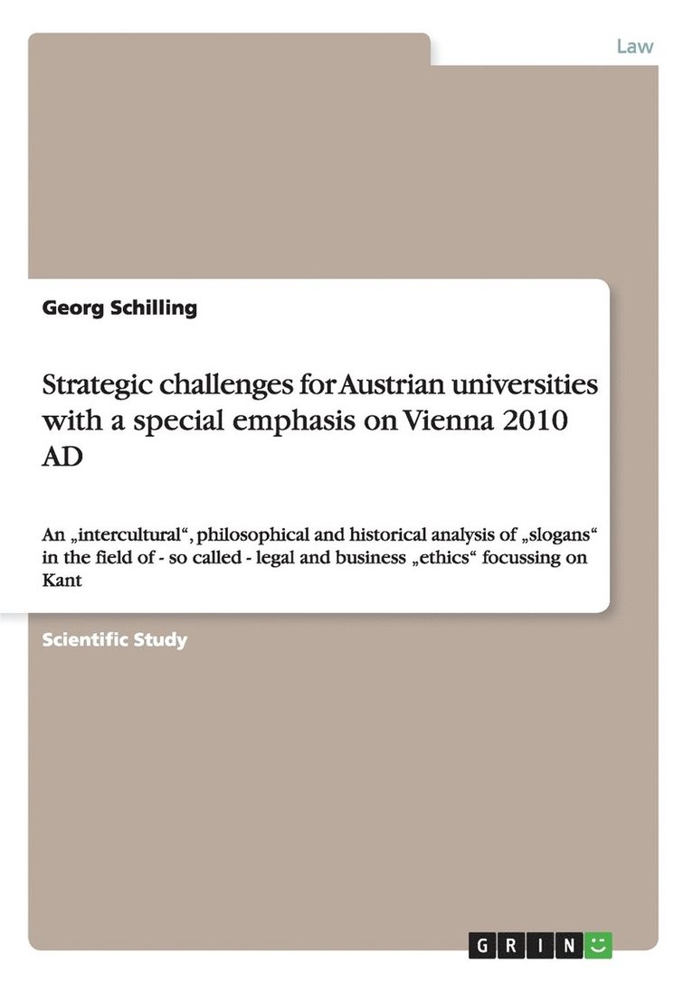 Strategic challenges for Austrian universities with a special emphasis on Vienna 2010 AD 1