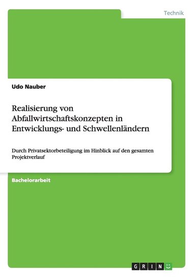 bokomslag Realisierung von Abfallwirtschaftskonzepten in Entwicklungs- und Schwellenländern