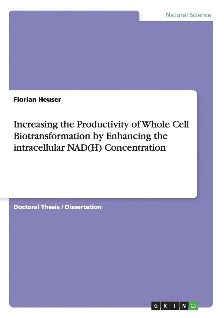 Increasing the Productivity of Whole Cell Biotransformation by Enhancing the intracellular NAD(H) Concentration 1