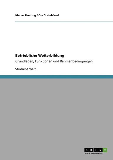 bokomslag Betriebliche Weiterbildung