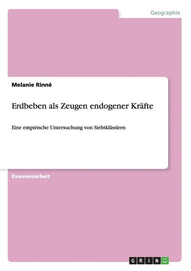bokomslag Erdbeben als Zeugen endogener Kräfte