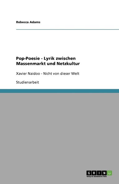 bokomslag Pop-Poesie - Lyrik zwischen Massenmarkt und Netzkultur