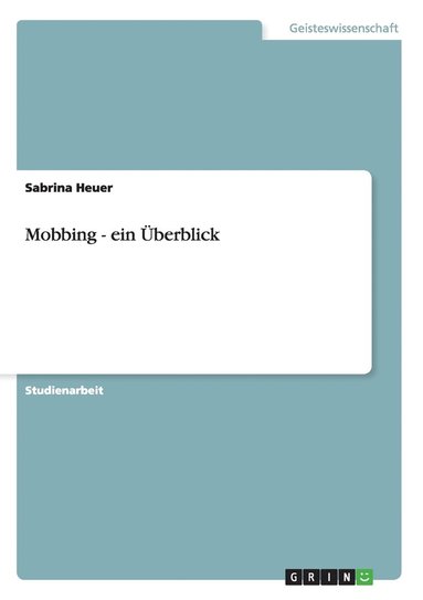bokomslag Mobbing - ein Überblick