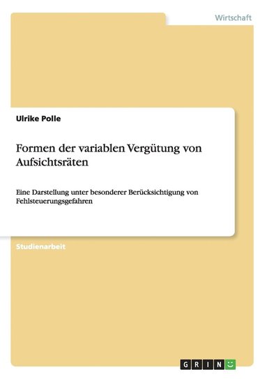 bokomslag Formen der variablen Vergütung von Aufsichtsräten