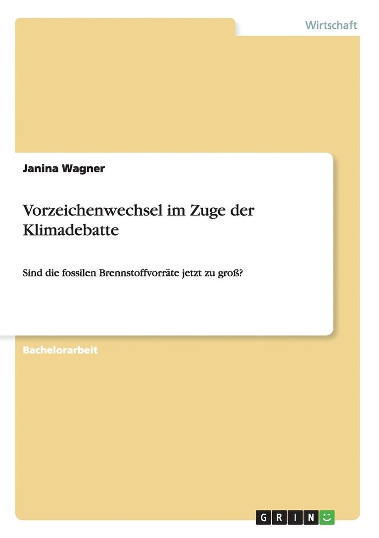 Janina Wagner - Vorzeichenwechsel im Zuge der Klimadebatte, Häftad. Tillgänglighet: Lägg i varukorg