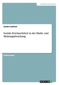 bokomslag Soziale Erwnschtheit in der Markt- und Meinungsforschung