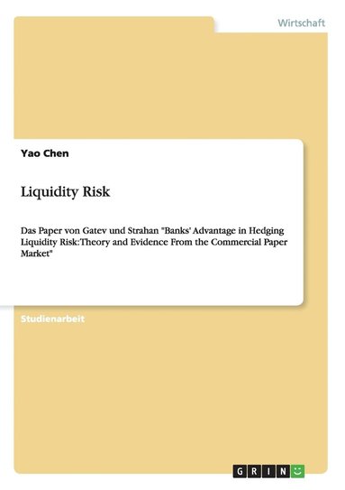 Yao Chen - Liquidity Risk, Häftad