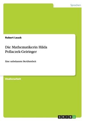 bokomslag Die Mathematikerin Hilda Pollaczek-Geiringer