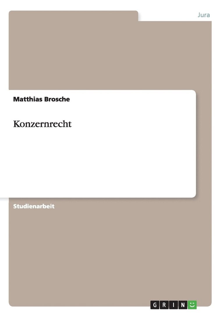 Konzernrecht 1