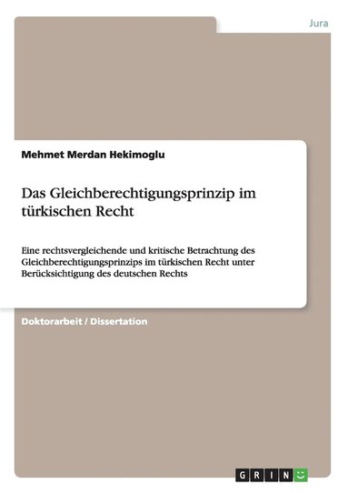 bokomslag Das Gleichberechtigungsprinzip Im T Rkischen Recht