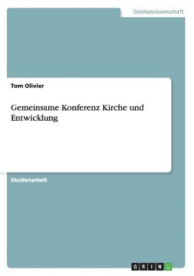 bokomslag Gemeinsame Konferenz Kirche Und Entwicklung