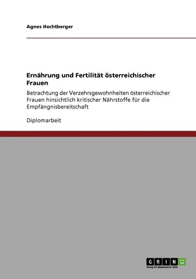 bokomslag Ernahrung und Fertilitat oesterreichischer Frauen