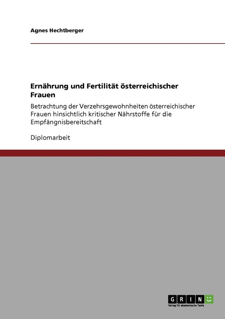 Ernahrung und Fertilitat oesterreichischer Frauen 1