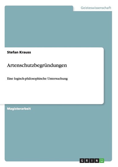 Stefan Krauss - Artenschutzbegründungen, Häftad