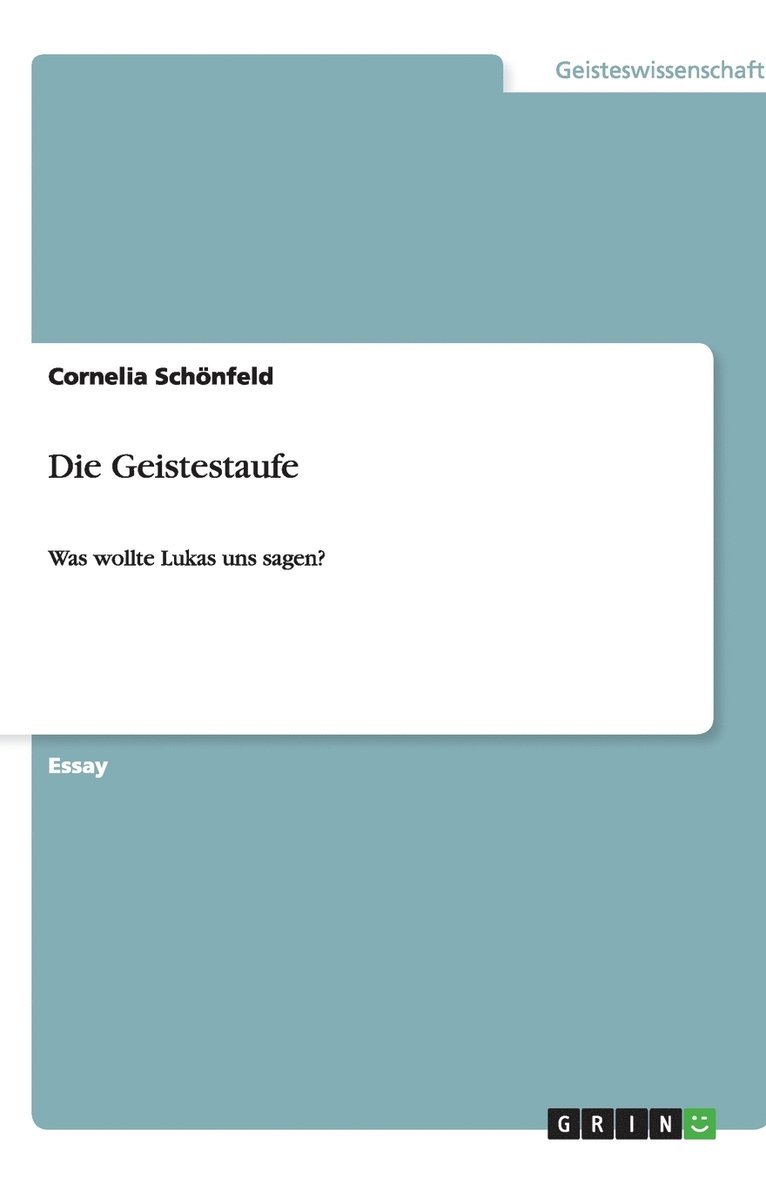 Die Geistestaufe 1