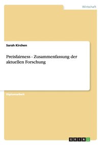 bokomslag Preisfairness - Zusammenfassung der aktuellen Forschung