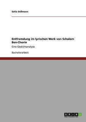 bokomslag Entfremdung Im Lyrischen Werk Von Schalom Ben-Chorin