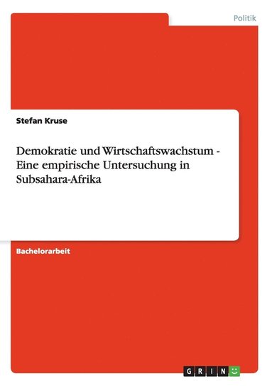 bokomslag Demokratie Und Wirtschaftswachstum - Ein