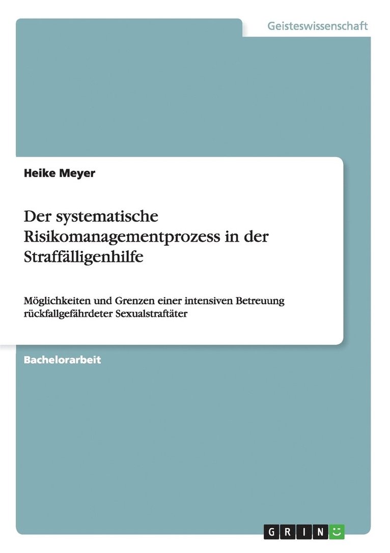 systematische Risikomanagementprozess in der Straffälligenhilfe