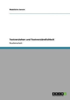 bokomslag Textverstehen und Textverstndlichkeit