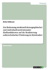 bokomslag Zur Bedeutung Strukturell-Demographische