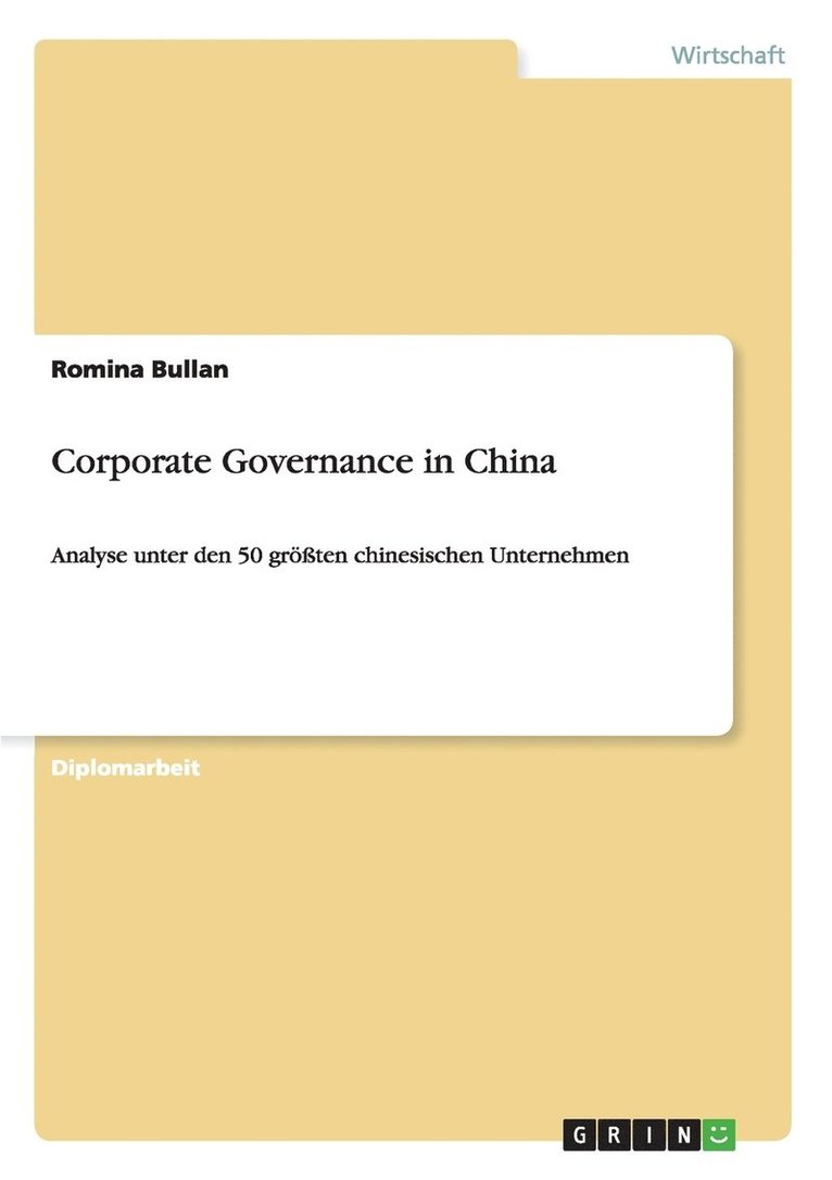 Corporate Governance in China 1