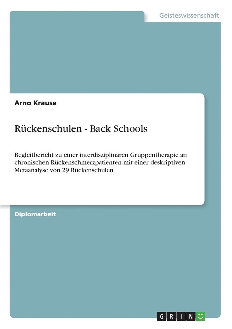 Ruckenschulen - Back Schools 1