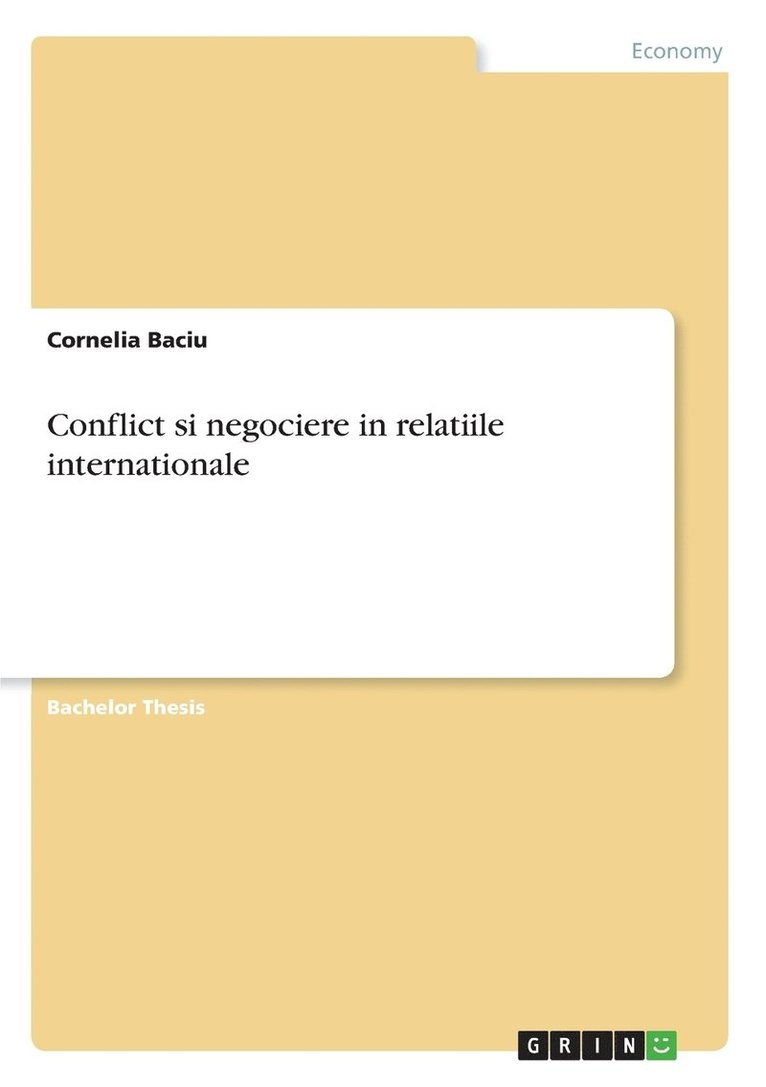 Conflict si negociere in relatiile internationale 1